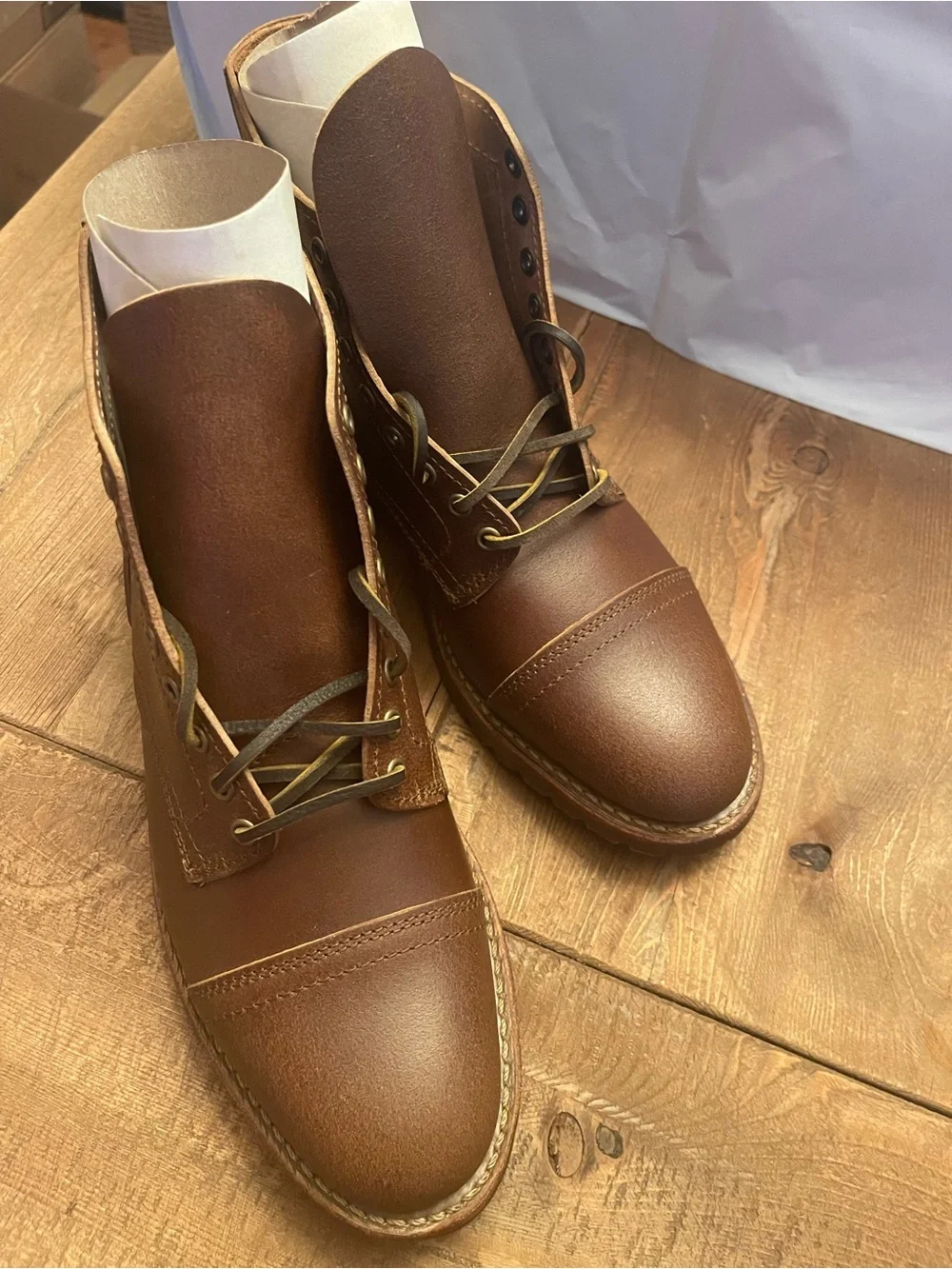 Thursday Boot Co Vanguard Natural Wax Roughout NIB 8.5D Horween CXL Limited Run